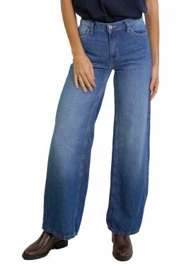 Jeans gamba ampia vita media lavaggio sfumato Please